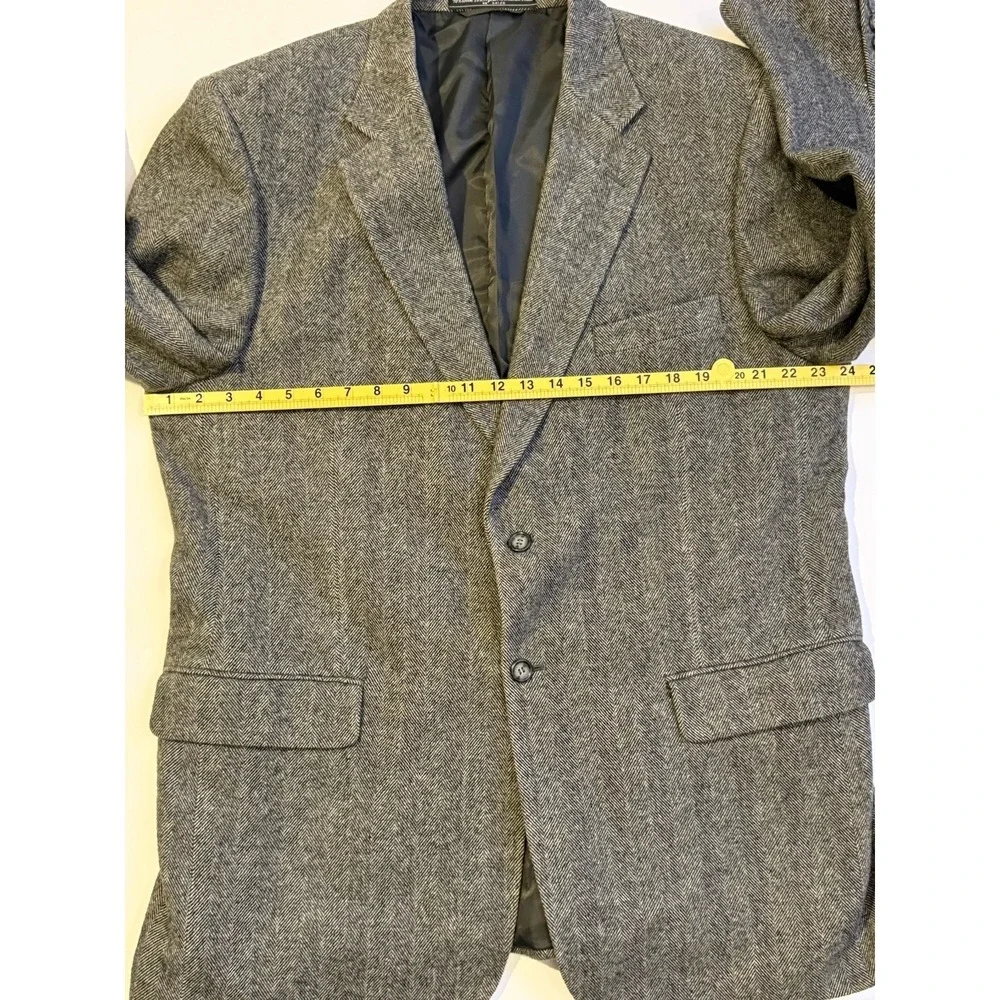 Bert Pulitzer‎ 46L Gray Herringbone Wool Blazer Sport Coat Mens Long